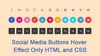 How To Create Social Media Buttons Hover Effect Only HTML and CSS | Web Development Skills