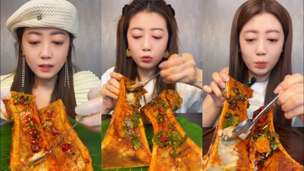Asmr Chinese Bone Marrow Mukbang | 중국골수 먹기 먹방 | 중국먹방/골수먹방/골수먹기 먹방 | 쇠고기골수 먹방 | 중국음식 먹기 쇼 #776