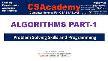 Algorithms Part-1. By Sabihuddin Ahmed Siddiqui