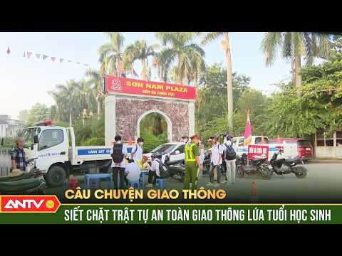 Loạt học sinh "đầu trần", "kẹp 3", phụ huynh không đội mũ bảo hiểm bị CSGT xử phạt | ANTV