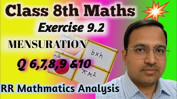 Class 8th maths l Exercise 9.2 l Chapter 9 l Mensuration l Solution l Ncert l Maths l
