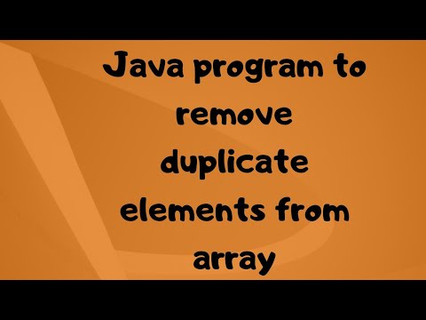 Java program to remove duplicate elements from array