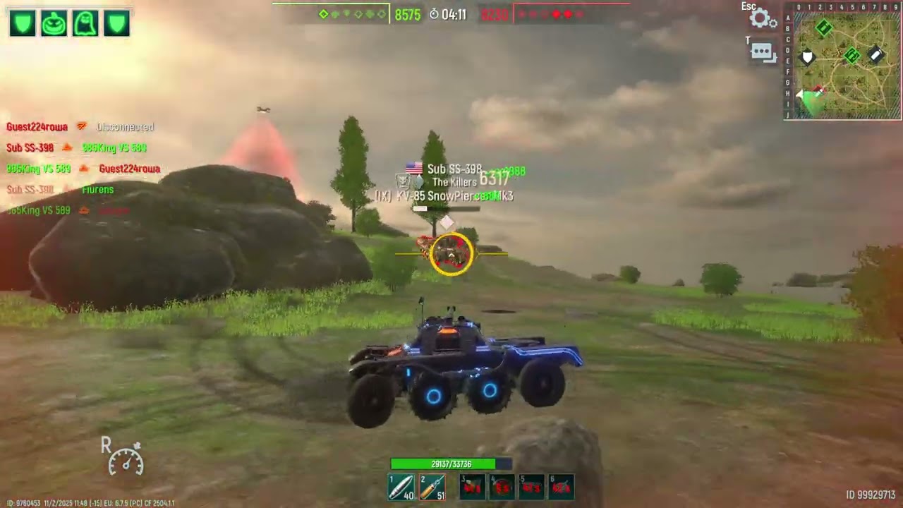 1 VS 2,, VS Sub-ss-398/Popgun.. Tank Force!!