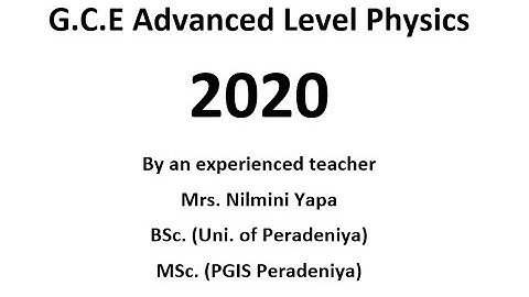G.C.E. A/L Physics MCQ Discussion - 2020 (PART 2) [ENGLISH]