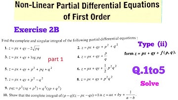 None Linear Partial differential equation of first order Exercise 2B Part 1|Type ii Based on ques.