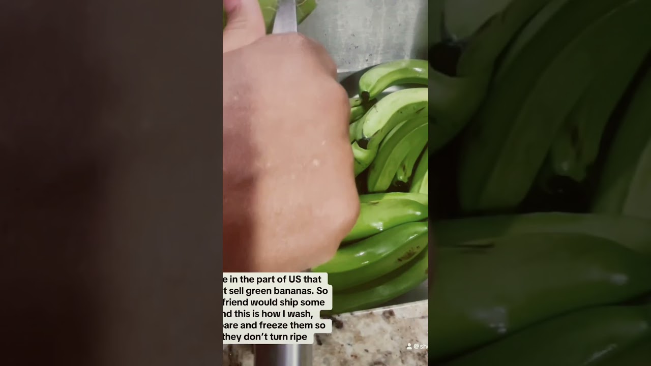 Let’s freeze these green bananas before they start turning ripe. 