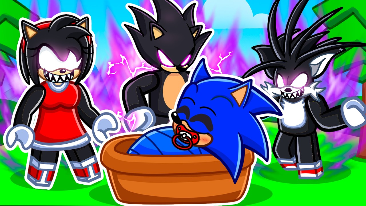 Baby Sonic Adopted By DARK SONIC FAMILY Sad Story In Roblox!