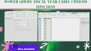 power query fiscal year label custom function