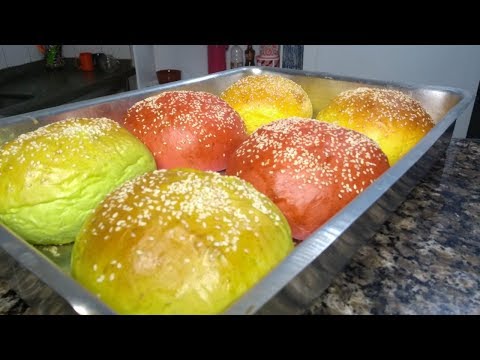 Curso de Pão de Hambúrguer artesanal! Hamburgueria Caseira! Pão de Espinafre, Beterraba e Cenoura! Canal YouTube: Escola de Salgados!