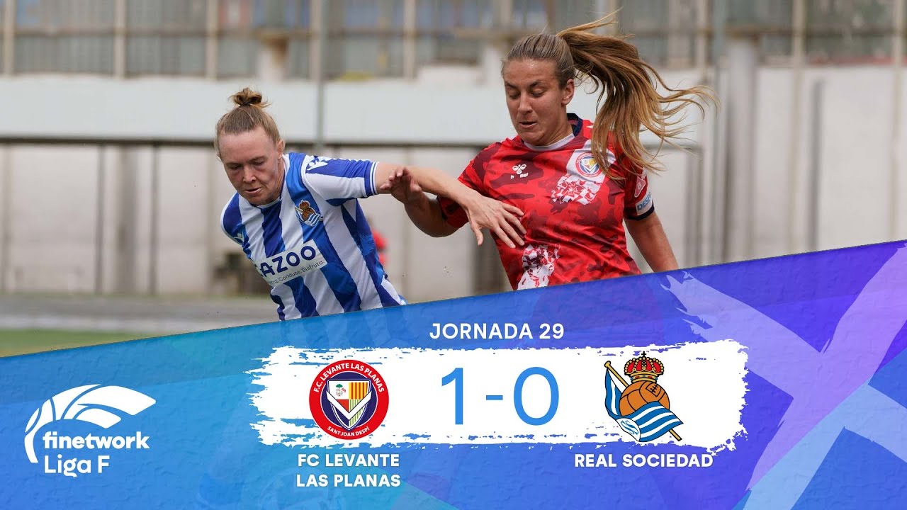 RESUMEN Y GOLES FC LEVANTE LAS PLANAS vs REAL SOCIEDAD, Jornada 29 ...