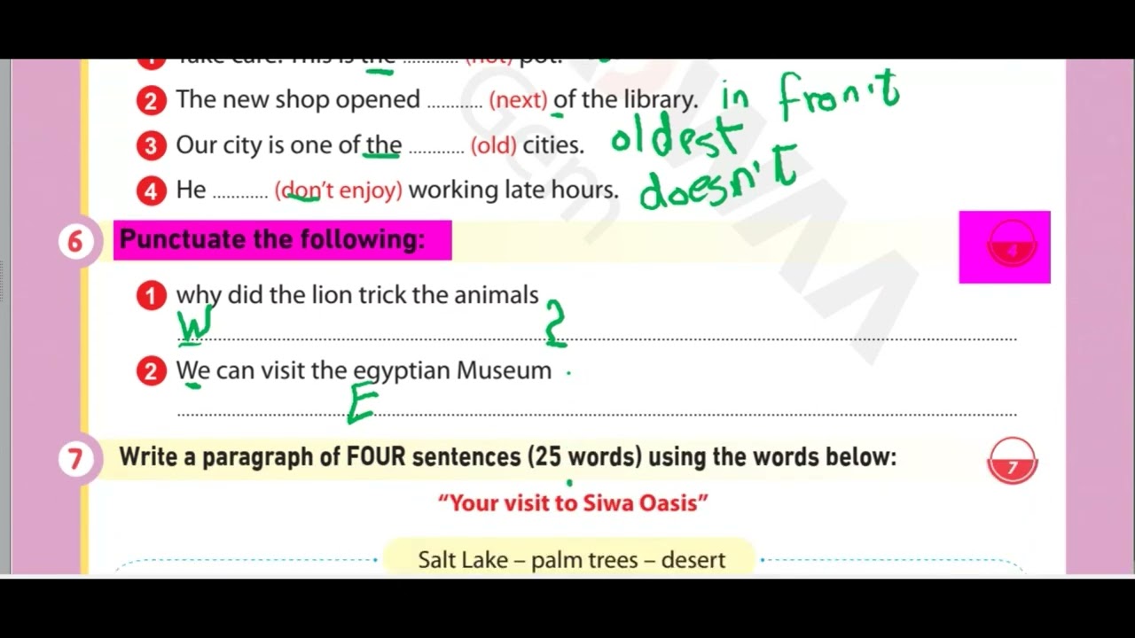 أقوى مراجعة ليلة الامتحان لغة إنجليزية رابعة ابتدائي الترم الأول 2026