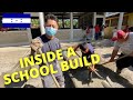 Inside a school build in La Lima, Honduras