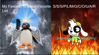(Disowned KL) My Favorite To Least Favorite S/S/P/L/M/G/C/O/U/A/R/S List V1 (FIRST MFTLF VIDEO)
