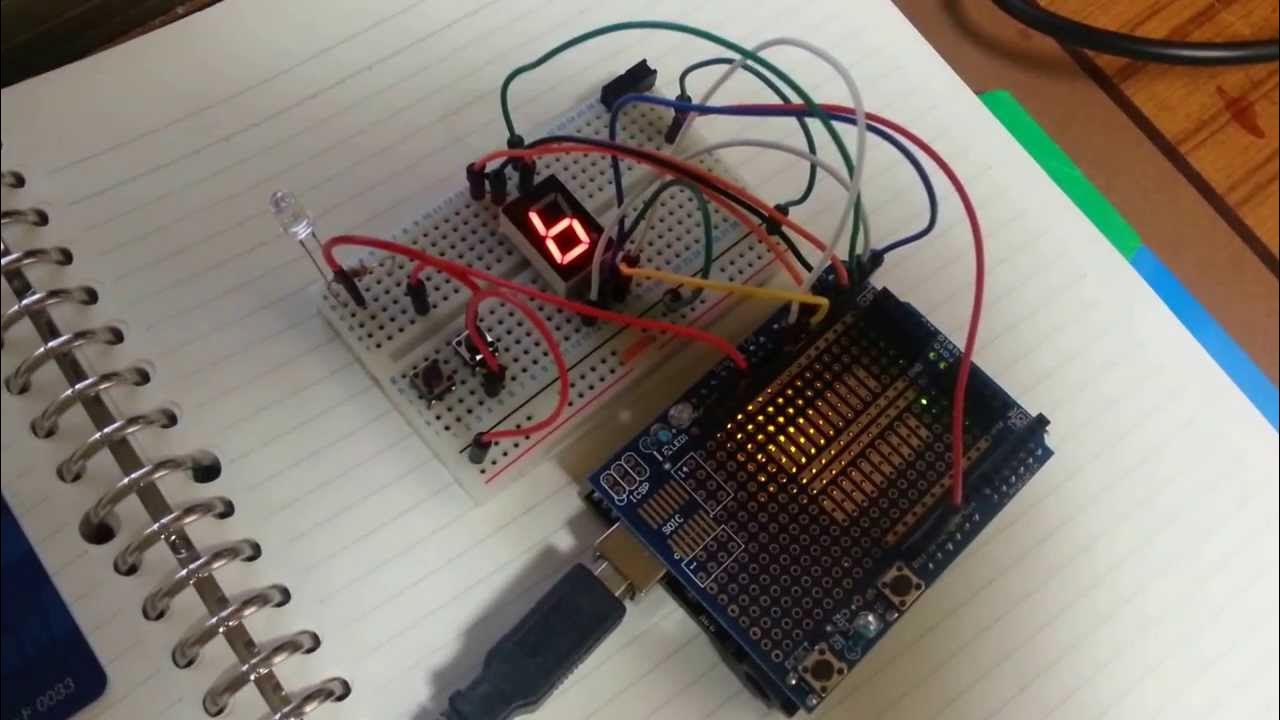 arduino - 7 segment LED, hexadecimal digit test - YouTube