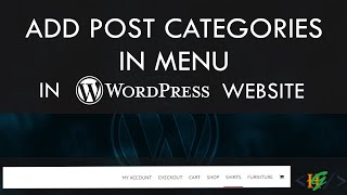 How to add Post Categories in Menu in WordPress