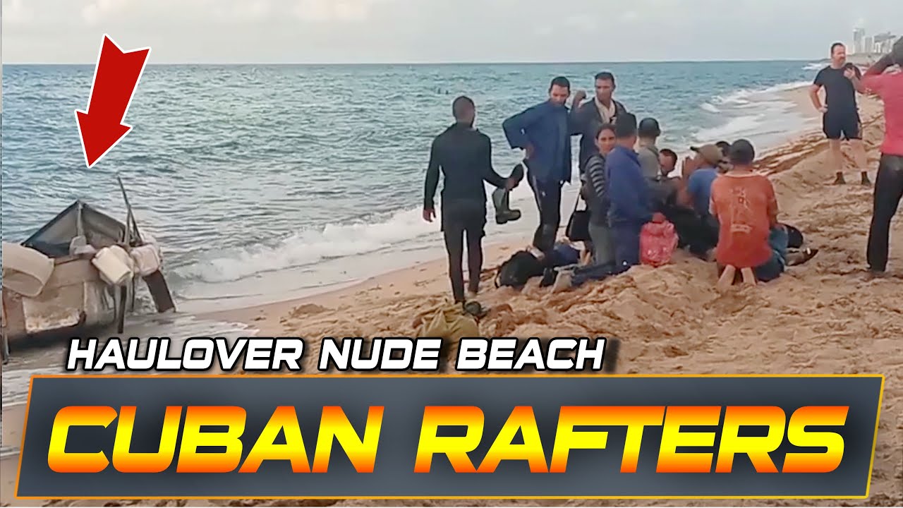 POLICE DETAIN CUBAN RAFTERS AT HAULOVER NUDE BEACH! EMOTIONAL VIDEO BOAT ZONE pic