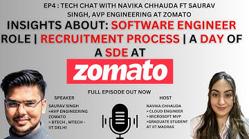 #softwareengineer |#recruitment Process| Day of a SDE at #zomato -By Saurav Singh, AVP TECH ZOMATO