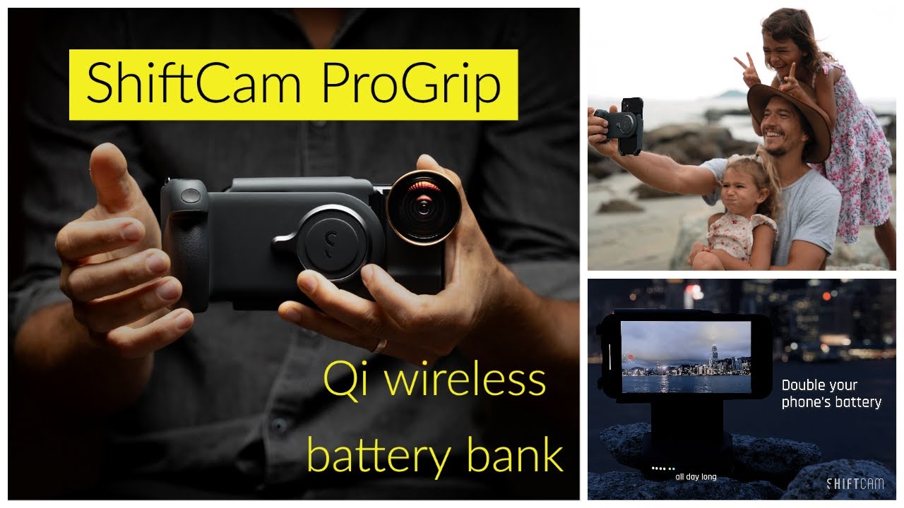 ShiftCam ProGrip, Qi wireless battery bank, Charging hands free dock