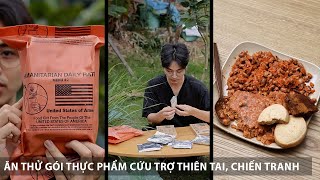 ĂN THỬ GÓI THỰC PHẨM NHÂN ĐẠO CỨU TRỢ NGƯỜI DÂN CỦA MỸ