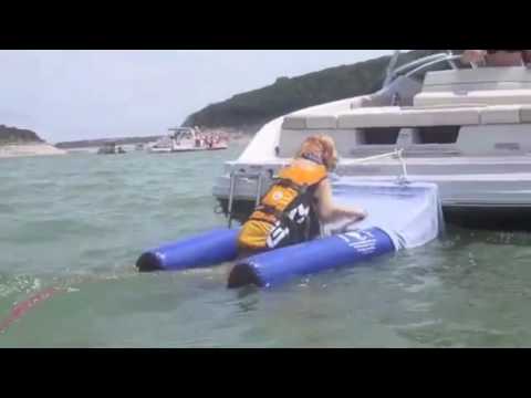dog on water ramp - youtube