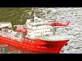 RC ship exhibition SMC Espelkamp 2017 - Helicopter FAKE lands on RC boat