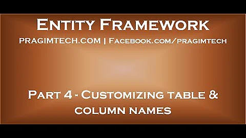 Part 4   Customizing table, column and foreign key column names when using entity framework code fir