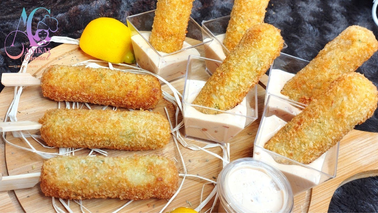 كروكيطات البطاطس بالكروفيت مع صلصة مرافقة من ألذ ما يكون بسيطة و سهلة التحضير