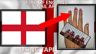 DIY|ENGLISH FLAG(ST. GEORGE'S CROSS) NAIL DESIGN|USING TAPE|FLAGS OF THE WORLD|#4