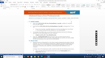 Access Modules 1-4 SAM Capstone Project 1a Midwest Executive Professionals
