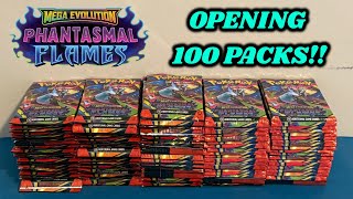 I opened 100 PACKS of PHANTASMAL FLAMES to try and COMPLETE THE SET!! (pokemon card opening)
