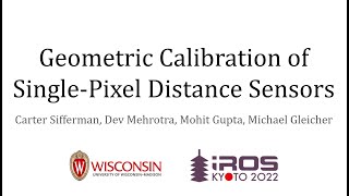 Geometric Calibration of Single-Pixel Distance Sensors