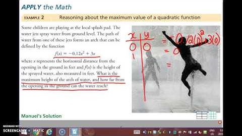 Foundations 20 Section 7.2 Properties of Quadratic Functions Video