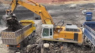 Liebherr 964 Excavator Loading Mercedes & MAN Trucks - Ascon Ltd