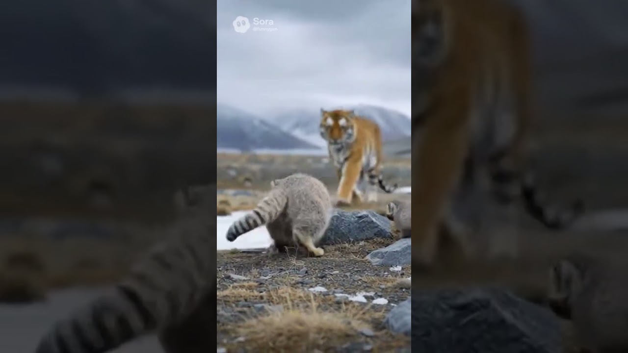 Махалки манула с тигром 