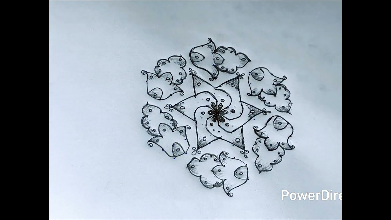 13*7 flower 🌺 rangoli 