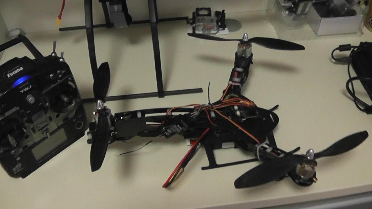 HJ-Y3 TriCopter with OpenPilot CC3D Indoor Maiden Flight - YouTube