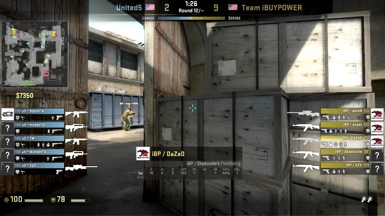CS:GO de_dust2 POV DaZeD (31/10) vs United5 @ ESEA Invite Season 15 ...
