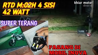 Pasang lampu led RTD M:02H 42 watt 4 sisi di mobil inova
