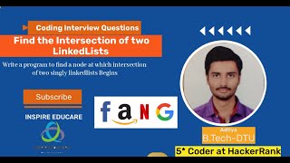 Intersection Point of Two Linkedlists | Coding Interview Questions | Linkedlist FAANG Questions