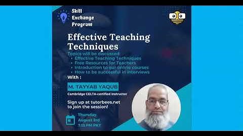 Skill Exchange Program | Effective Teaching Techniques by Mr. Muhammad Tayyab