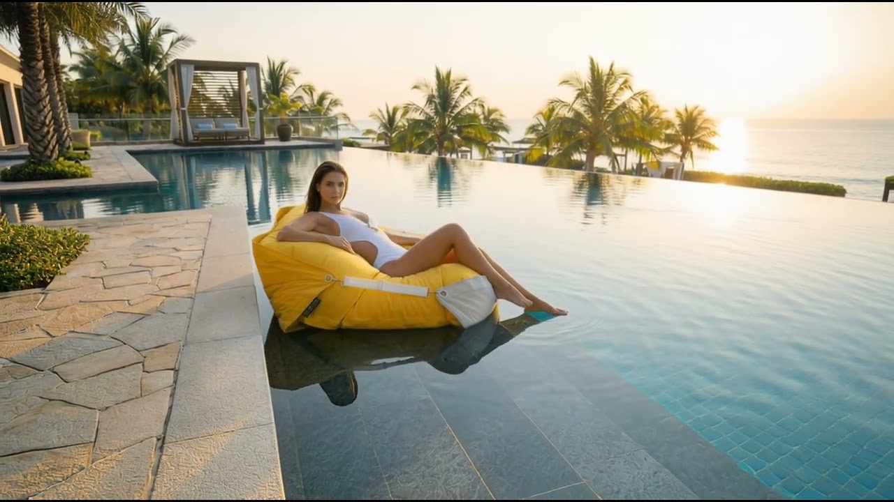 Ultimate Vacation Vibes ✨ | Yellow Beanbag Pool Float Relaxation ASMR