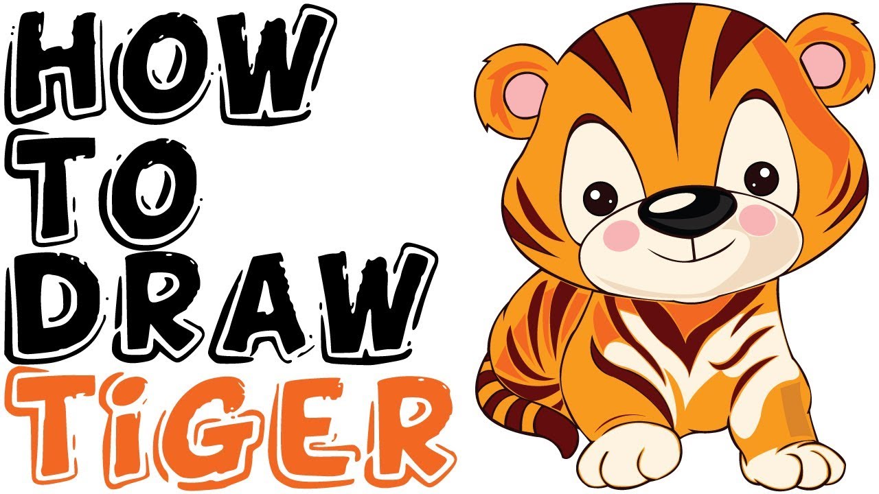 How To Draw Tiger Drawing For Kids Step By Step As A Beginners - YouTube