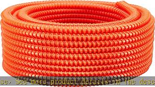 (1 1/2" dia x 100 ft, Orange) HydroMaxx® Flexible Corrugated PVC Split Tubing and Convoluted Wire L