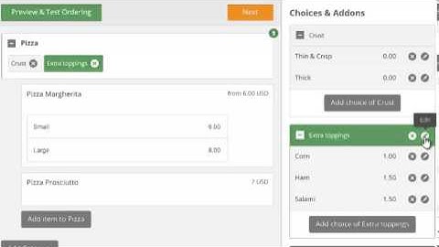 Menu editor tutorial 3: Advanced settings for Menu Choices and Add-ons in restaurant menu