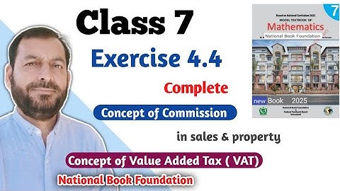 Class 7 Exercise 4.4  NBF Maths Ex 4.4 national Book Foundation Maths Sir Nadeem Munawar 