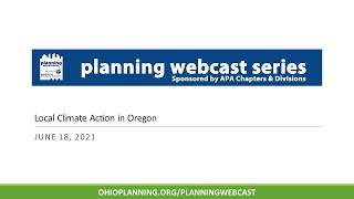 Local Climate Action in Oregon
