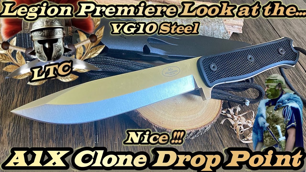 Legion Premiere Look at the A1X drop point clone in VG10 steel.