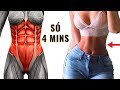 2 EXERCÍCIOS FÁCEIS PARA SECAR BARRIGA E AFINAR SUA CINTURA RAPIDINHO! Treino Seca Barriga de 4 Mins