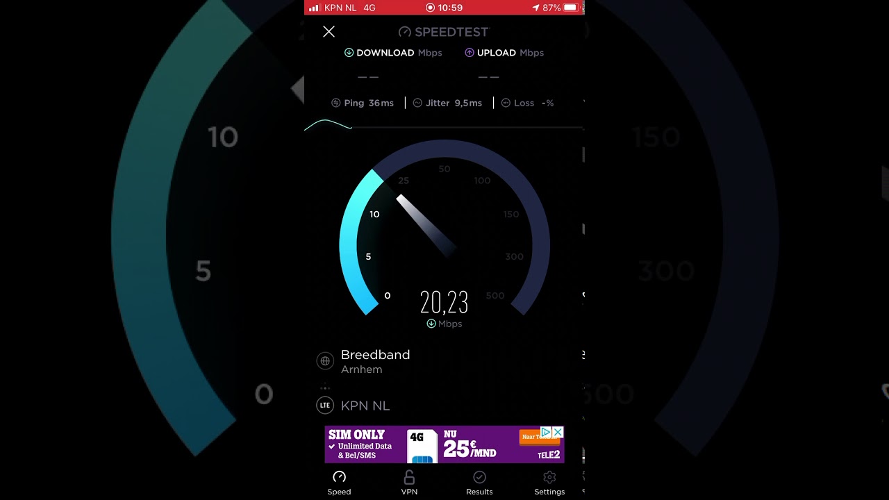 KPN NL 4G LTEA Speedtest YouTube