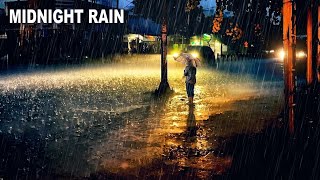 Heavy Midnight Rain on Empty Streets 🌧️ Rain Sounds for Deep Sleep & Relaxation (90 Min)